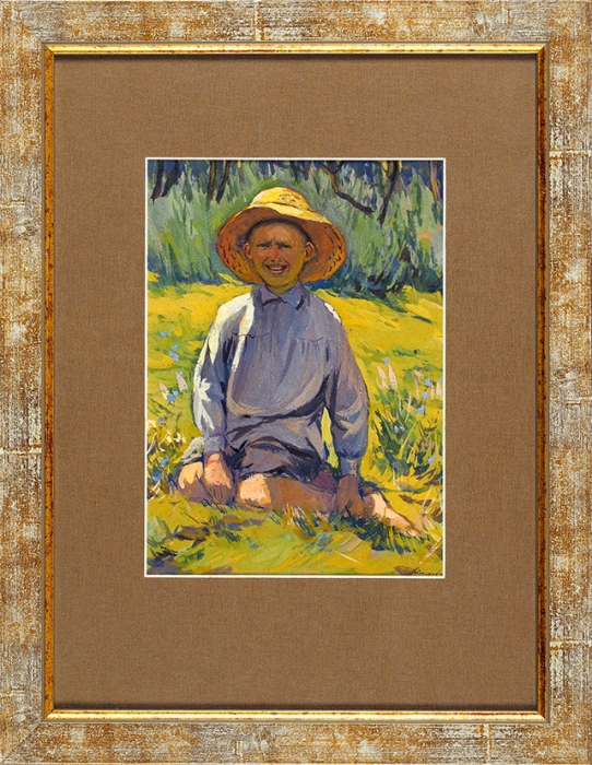 Семенов Александр Николаевич (1890–1970) «Пастушок». 1928. Бумага, гуашь, 22,2x16 см (в свету).