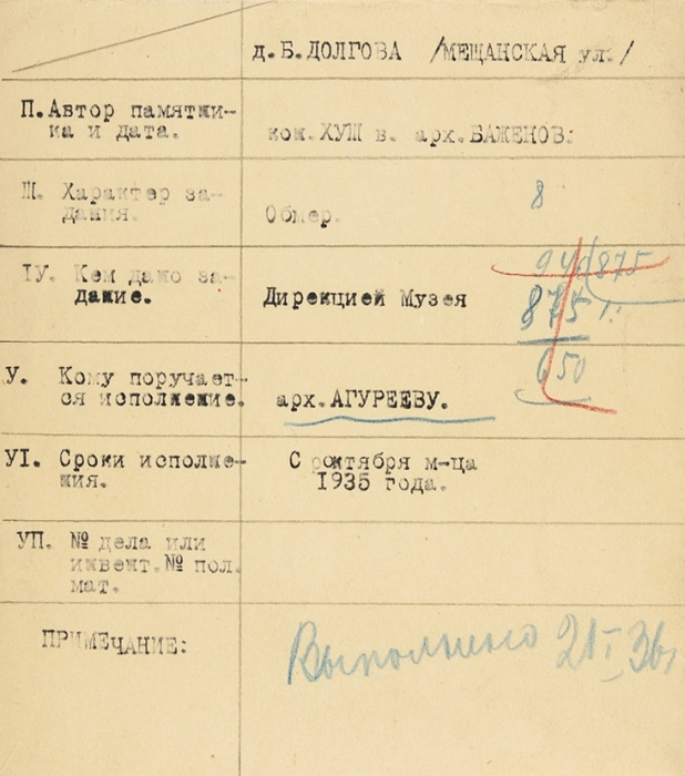Соболев Иван Николаевич (1903–1971) «Башня Новодевичьего монастыря». 1936. Бумага, графитный карандаш, 16,2x14,4 см.