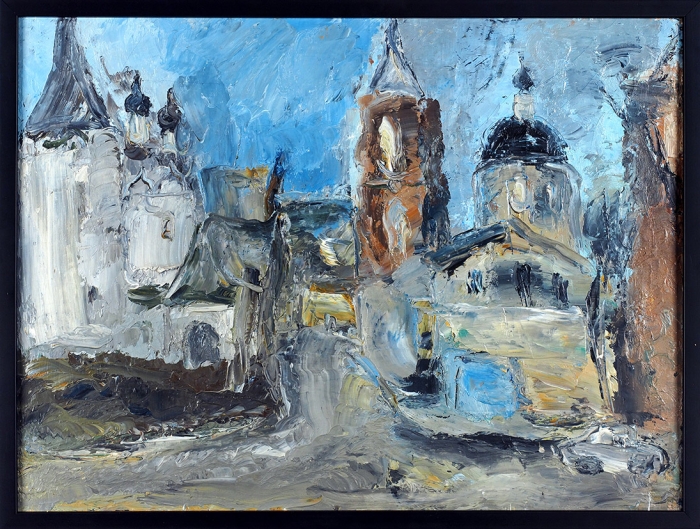 Ельницкая Вера Андреевна (род. 1966) «Старый город». 1996. Холст, масло, 44x60 см.