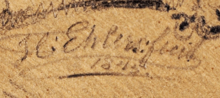Элерс «Портрет молодого человека». 1845. Картон, графитный карандаш, белила, 14,5x11,2 см.