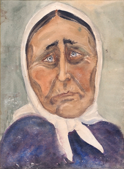 Шапиро Яков Абрамович (Александрович) (1897— 1972) «Старуха». 1920-е. Бумага, акварель, 27x20,2 см.