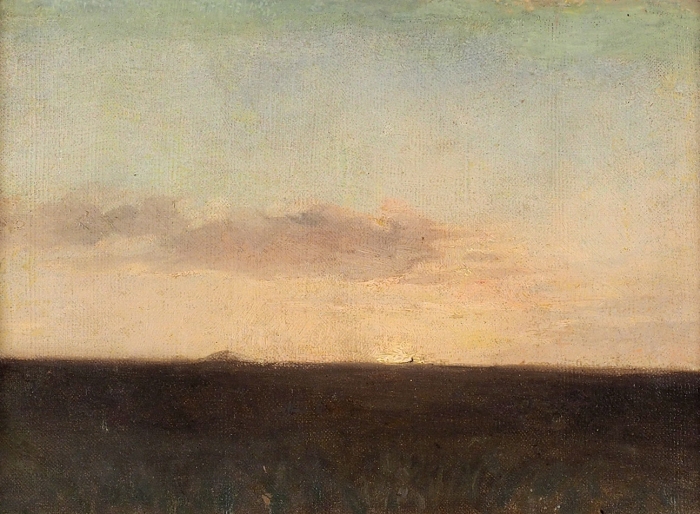 Дубовской Николай Никанорович (1859–1918) «Закат в степи». 1915. Холст, масло, 31,5x40,5 см.