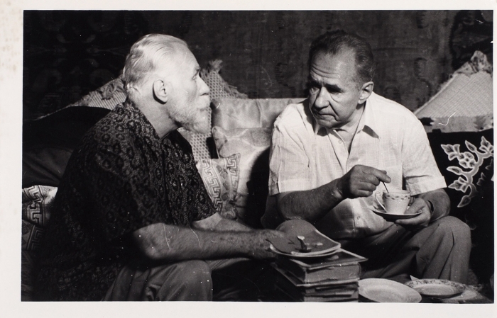Фотография: А. Косыгин беседует с художником С. Рерихом. Бангалор, 1979.