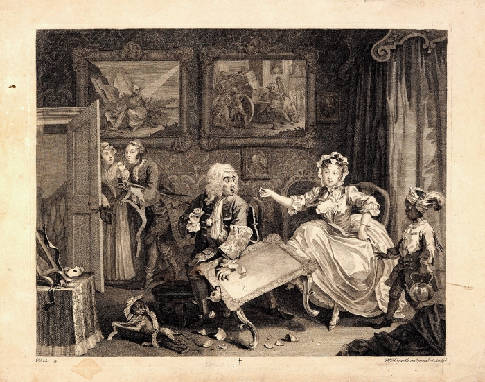 Хогарт Уильям (William Hogarth) (1697–1764) Лист № 2 из серии «Карьера проститутки». 1732. Бумага, резец, 37,3x46,3 см (лист), 31x37,5 см (оттиск).