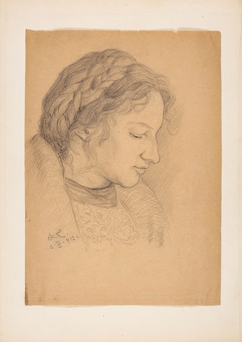 Хрустачёв Николай Иванович (1883–1961) «Портрет жены». 1912. Бумага, графитный карандаш, 29,2x21 см.