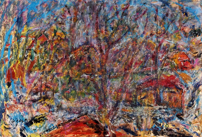 [Собрание наследников художника] Зейтман Исай Михайлович (1899–1996) «В саду». 1964. Клеенка, масло, 50x72 см.