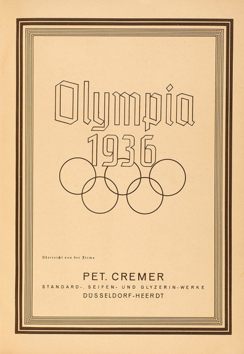 [Олимпиада 1936 года]. Олимпия 1936. [Olympia 1936. На нем. яз.]. Альбом. Дюссельдорф: Pet Cremer, 1936.