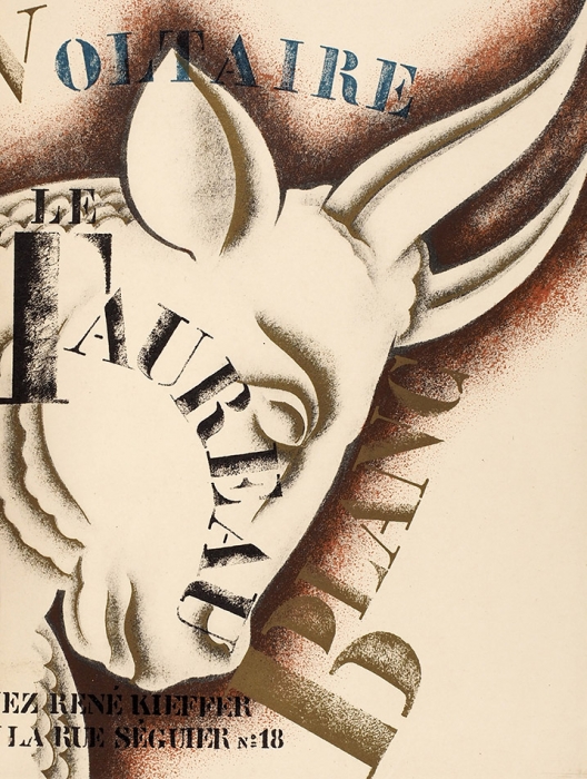 [Мозаичный переплет, оригинальный рисунок, доп. сюита] Вольтер. Белый бык / ил. Дж. Брауна [Georges Braun]. [Voltaire. Le taureau blanc. На фр. яз.] Париж: Изд. Р. Киффер, 1926.