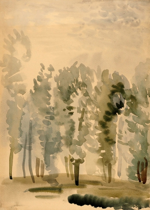 Рублев Георгий Иосифович (1902–1975) «Деревья». Вторая половина 1930-х. Бумага, акварель, 34,5x25 см.