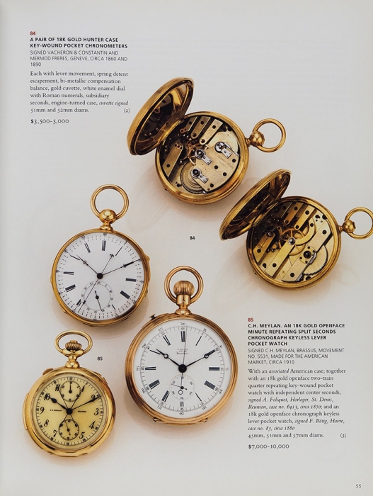 Christie’s. Коллекционные карманные и наручные часы. Каталог, 26 апреля 2007 г. [Christie’s. Important Pocket Watches and Wristwatches. На англ. яз.]. Лондон, 2007.