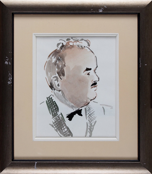 Софронова Антонина Фёдоровна (1892–1966) «Портрет Д.Б. Дарана». 1930-е. Бумага, акварель, 34x28 см.