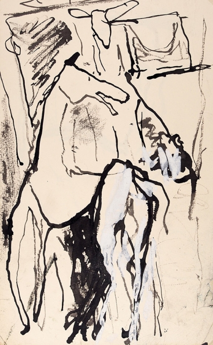 Фейгин Моисей Александрович (1904–2008) «Лошадь». Конец ХХ века. Бумага, тушь, кисть, белила, 39x24,3 см.