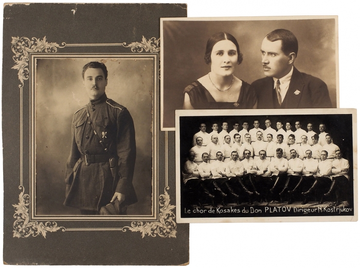 Фотографии из архива полковника П.В. Колтышева — альбом военных фотографий, визитка А.И. Деникина, 6 разных фото, портрет болгарского царя Бориса III. [1910-1920-е гг.].