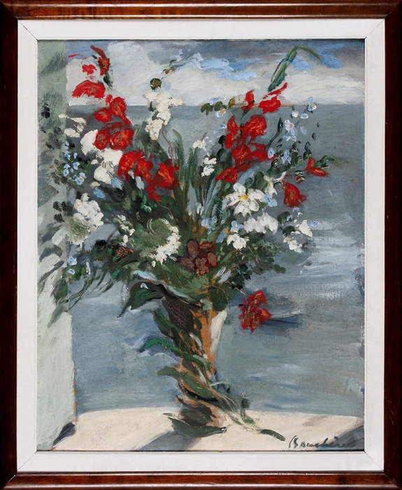 Бушен Дмитрий Дмитриевич (1893–1993) «Цветочки, листики, стебельки». 1937. Фанера, масло, 53,5x67 см.
