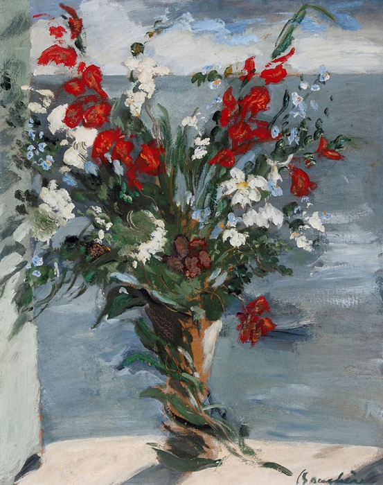 Бушен Дмитрий Дмитриевич (1893–1993) «Цветочки, листики, стебельки». 1937. Фанера, масло, 53,5x67 см.