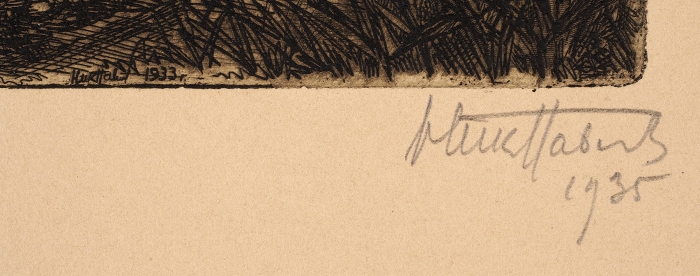 Павлов Николай Александрович (1899–1968) «Бахчисарай. Чурук-су». 1935. Бумага, офорт, 31x42,5 см (лист), 18x23 см (оттиск).