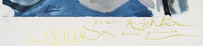 [Подарок автора С. Рихтеру] Пикассо Пабло (Pablo Picasso) (1881–1973) «Живописец». 1964. Бумага, печать, 100x74,5 см (лист).