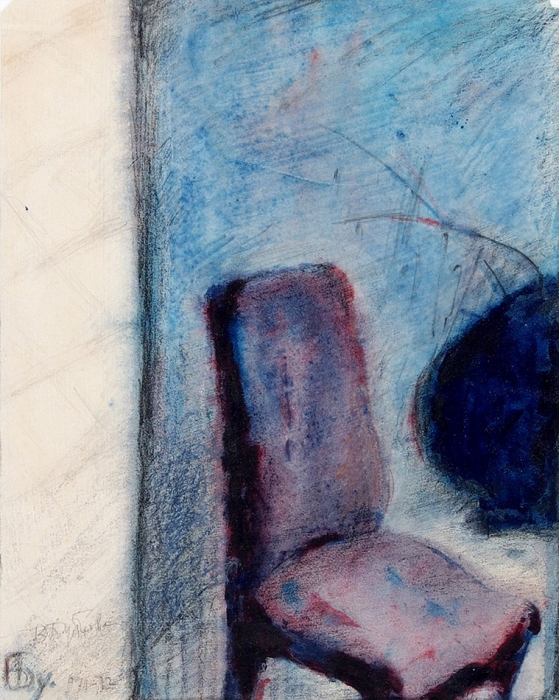 Бубнова Варвара Дмитриевна (1886–1983) «Молчаливый интерьер». 1971. Бумага, акварель, тушь, карандаш, 32x26 см.