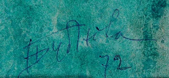 Бубнова Варвара Дмитриевна (1886–1983) «За зеленой дверью». 1972. Бумага, акварель, гуашь, 35x26 см.