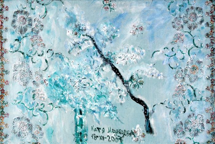 Медведева Катя (род. 1937) «Весна». 2007. Холст, авторская техника, 40x60 см.