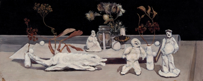 Дунич Валерий Евгеньевич (1937–2016) «Натюрморт». 1994. Картон, масло, 19,8x49 см.