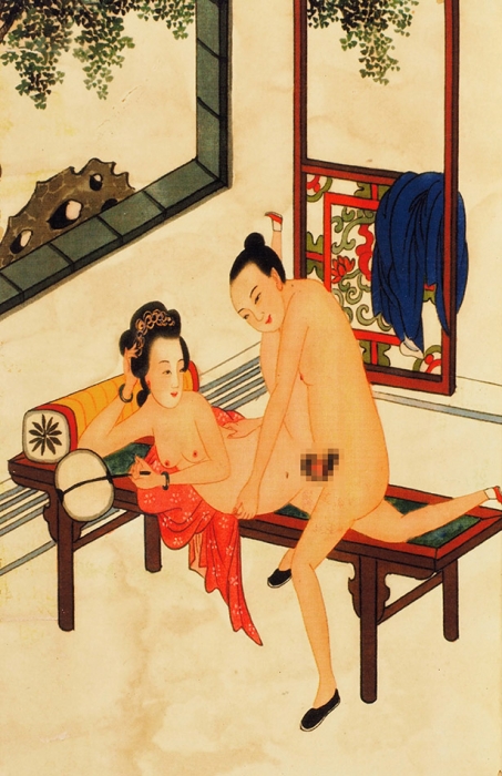 [Японская народная клубничка. 18+] Книга-картинка в жанре «сюнга» [эротическая сцена]. Япония, нач. ХХ в.